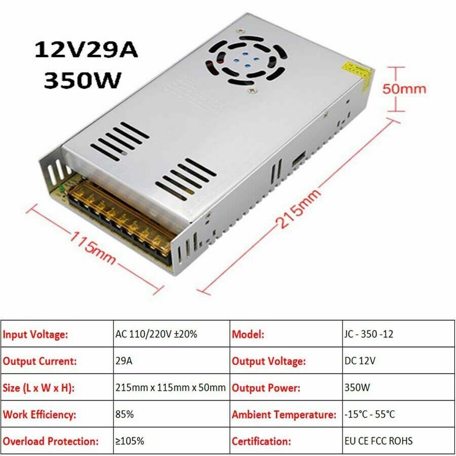 3V/5V/9V/12V/13.8V~48V 10W~3500W DC Regulated Switching Power Supply