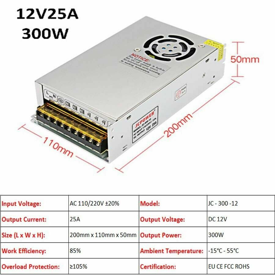 3V/5V/9V/12V/13.8V~48V 10W~3500W DC Regulated Switching Power Supply