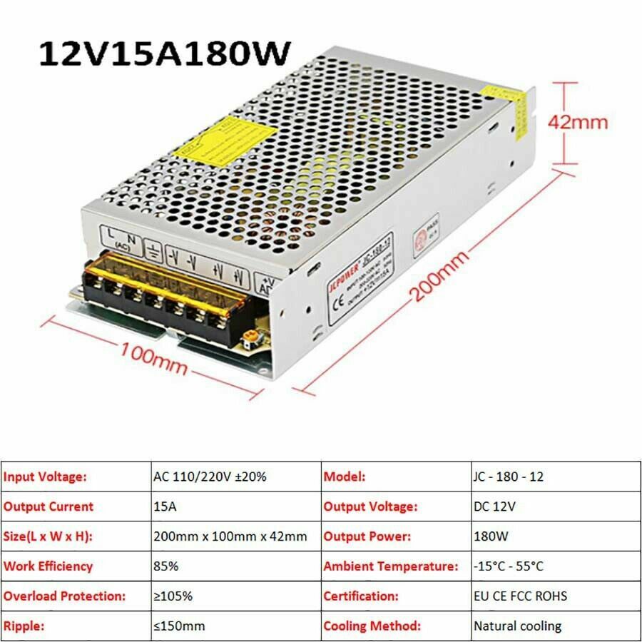 3V/5V/9V/12V/13.8V~48V 10W~3500W DC Regulated Switching Power Supply