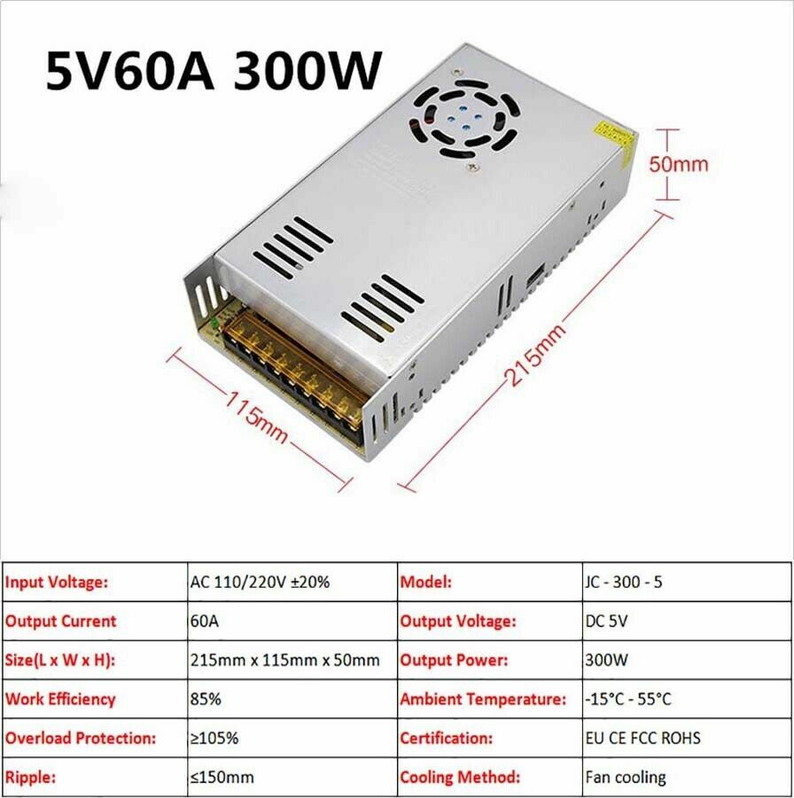 3V/5V/9V/12V/13.8V~48V 10W~3500W DC Regulated Switching Power Supply