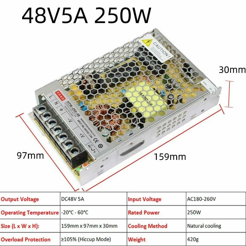 3V/5V/9V/12V/13.8V~48V 10W~3500W DC Regulated Switching Power Supply