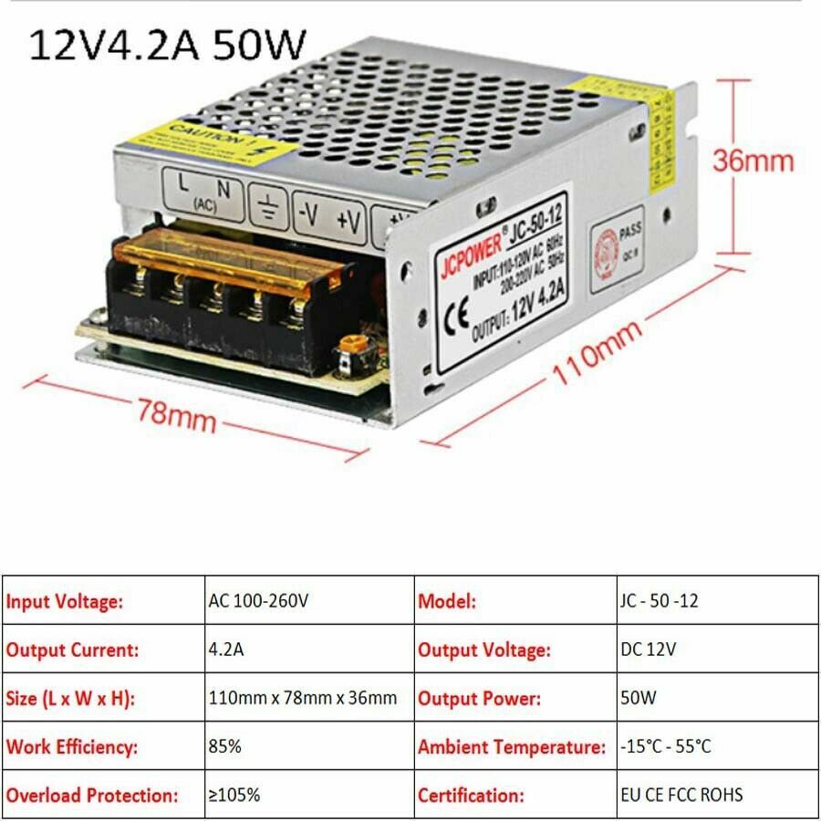 3V/5V/9V/12V/13.8V~48V 10W~3500W DC Regulated Switching Power Supply