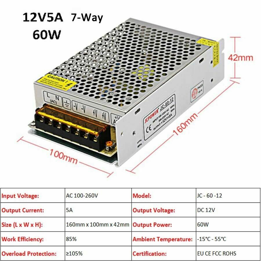 3V/5V/9V/12V/13.8V~48V 10W~3500W DC Regulated Switching Power Supply