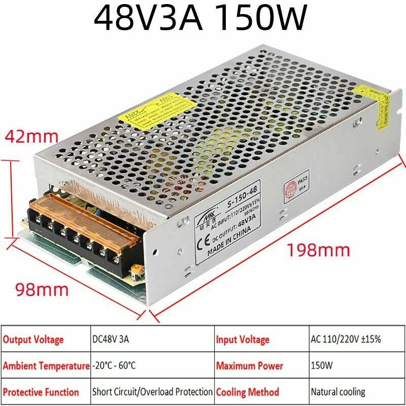 3V/5V/9V/12V/13.8V~48V 10W~3500W DC Regulated Switching Power Supply