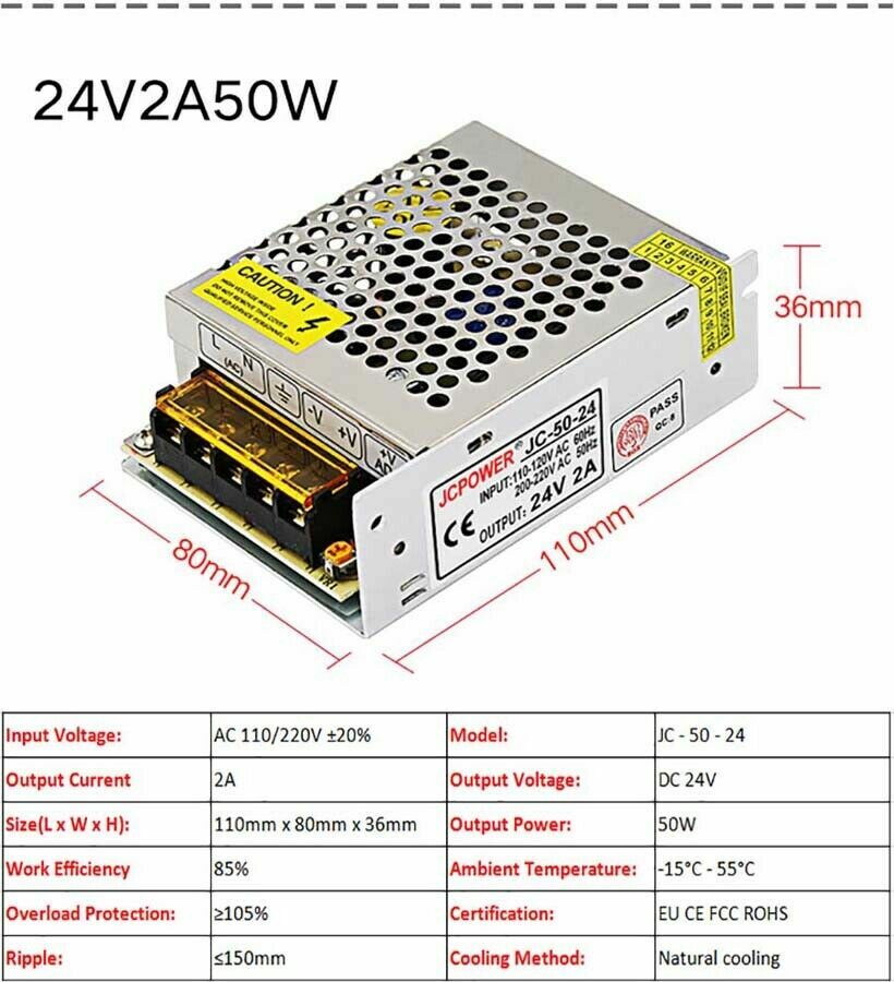3V/5V/9V/12V/13.8V~48V 10W~3500W DC Regulated Switching Power Supply