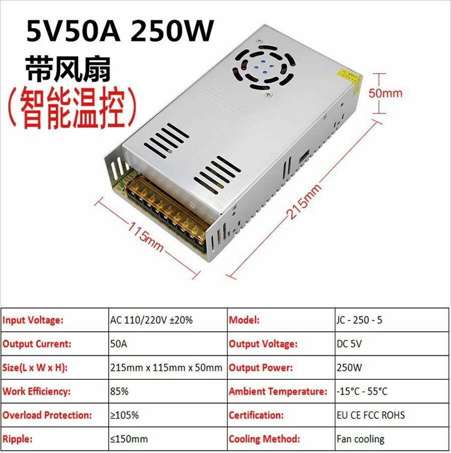3V/5V/9V/12V/13.8V~48V 10W~3500W DC Regulated Switching Power Supply