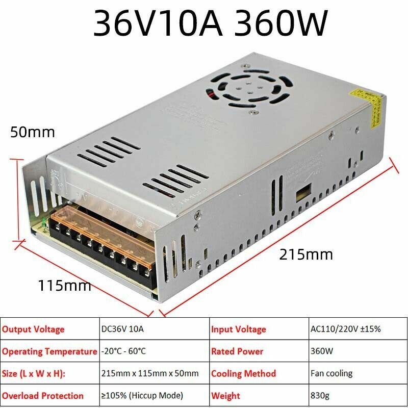 3V/5V/9V/12V/13.8V~48V 10W~3500W DC Regulated Switching Power Supply