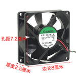 1pcs SUNON KD1208PTB1 80*80*25MM DC12V 1.7W 8CM 2Pin Cooling Fan