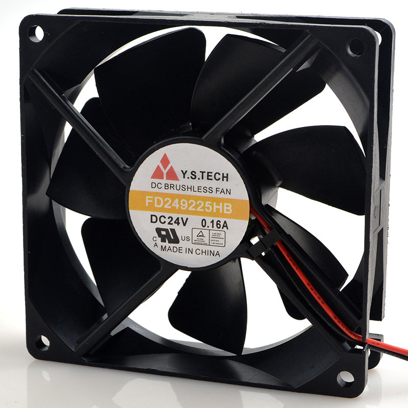 1 PC Y.S.TECH FD249225HB 90*90*25mm 2pin DC 24V 0.16A axial cooling fan
