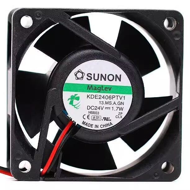SUNON KDE2406PTV1 DC24V 1.7W 6025 6CM 2-Wire Inverter Cooling Fan