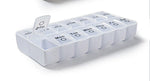 7 days weekly pill box 14 grids medicine tablte dispenser torage container