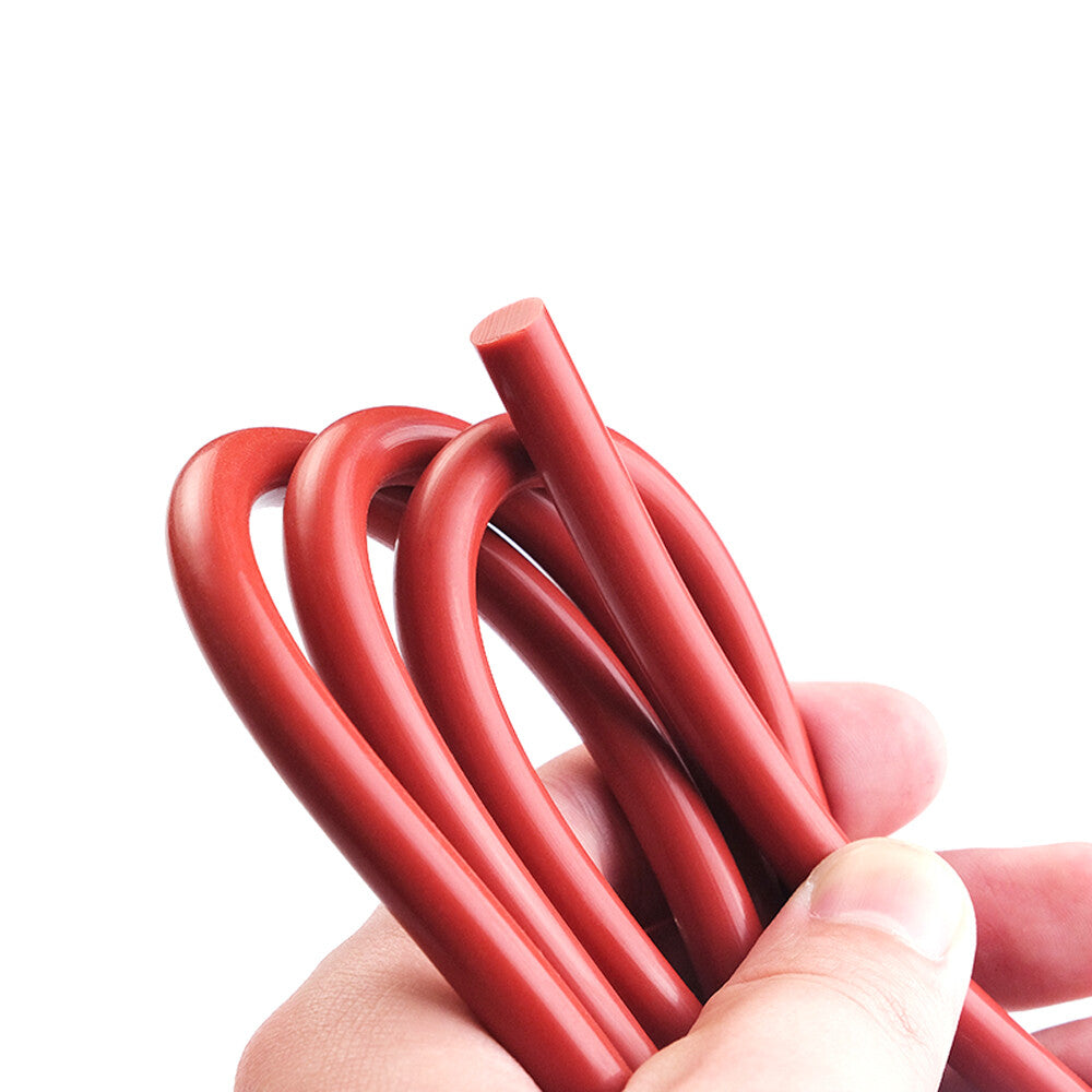 Red Solid Silicone Rubber Sealing Strip Round O Ring Cord Seal Gasket Dia 1-20mm