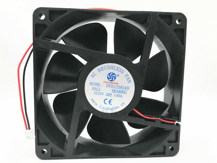 1PC COOLINGFAN DFB123824D DC24V 0.60A 12CM 2-wire gale volume cooling fan