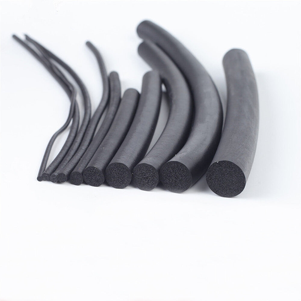 EPDM Foam Rubber Window Door Round Seal Cord Strip Dia 5mm Length 30FT Black