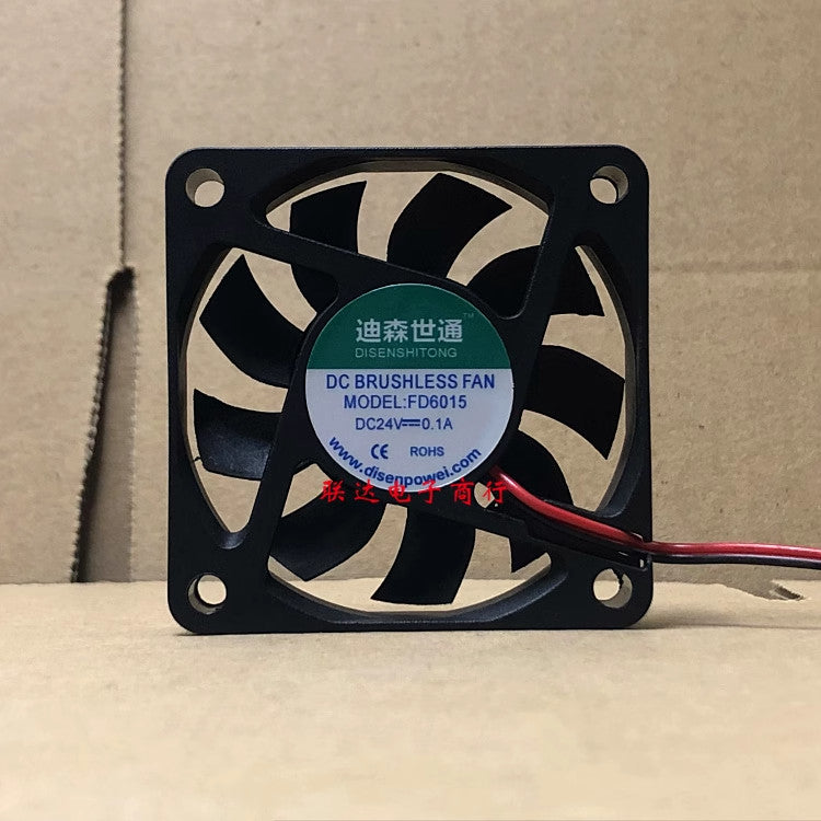 1PCS FD6015 DC24V 0.1A 6CM 2-wire cooling fan