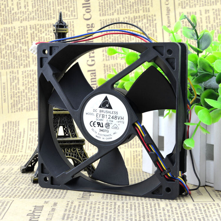 Delta EFB1248VH-R00 12025 48V 0.15A 4-pin dual ball switch PWM fan