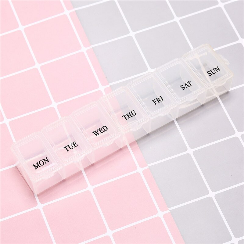 Pill Box Storage Dispenser 7 Days Pill Case Weekly Tablet Pill Medicine Box