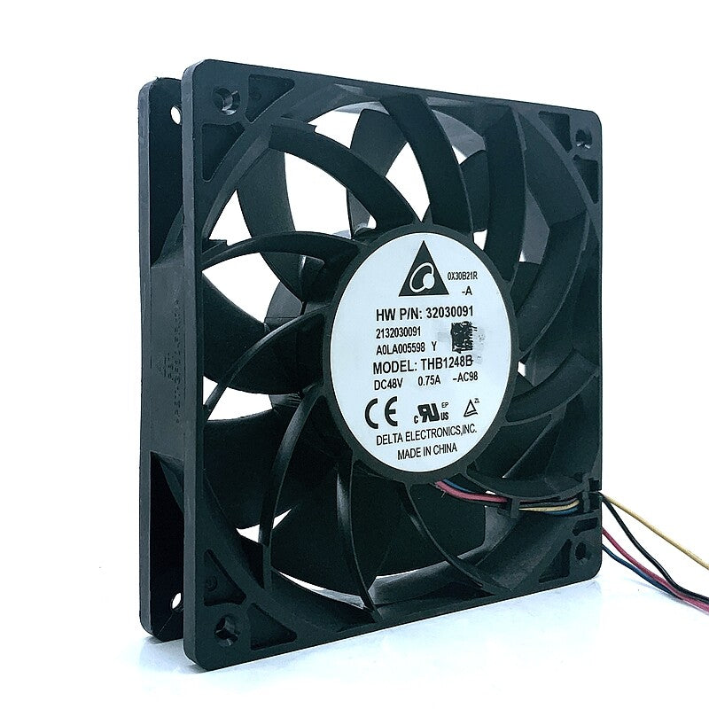 Delta THB1248B 12025 48VDC 0.75A 12cm 48V 4pin Dual Ball Bearing Cooling Fan