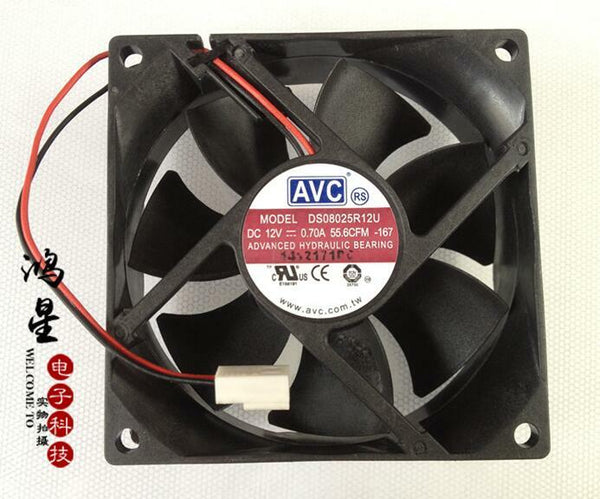 AVC 8CM DS08025R12U DC 12V 0.7A 80*80*25mm 8CM 2-wire CPU cooling fan
