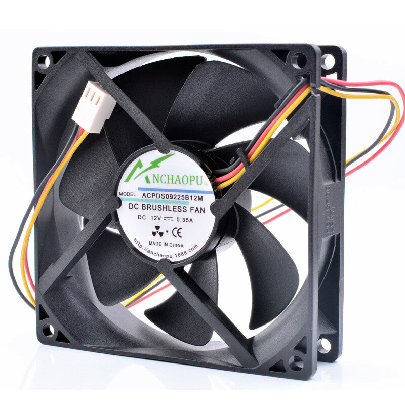 DS09225B12M 9cm 9025 12V 0.35A 3 lines double ball large air volume cooling fan