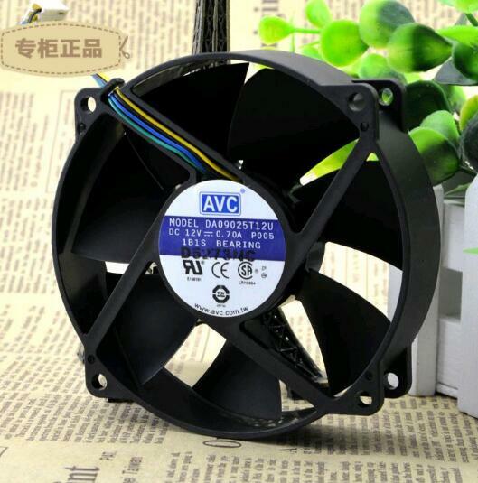 AVC 90*90*25 9CM DA09025T12U 12V 0.7A CPU computer case big wind PWM 4pin fan