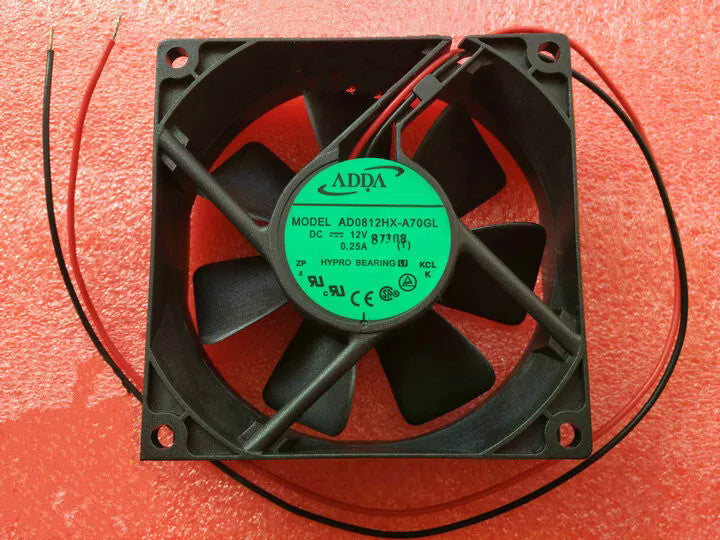 ADDA AD0812HX-A70GL DC12V 0.25A 80*25MM 2-Wire Cooling Fan