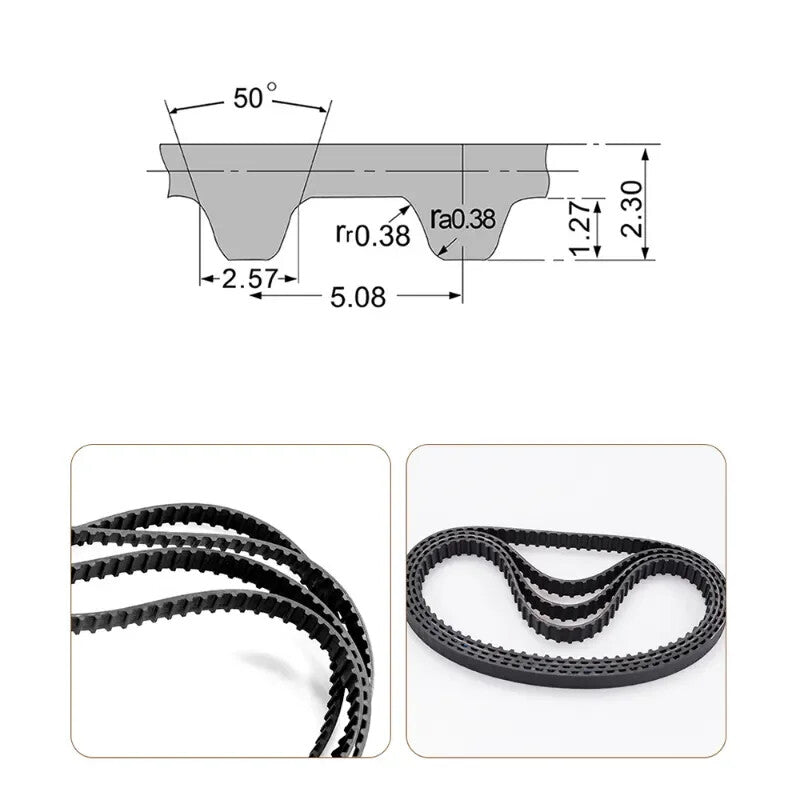 10mm Belt 90/94/96-120/126/130XL Drive Belt Rubber Synchronous Belt 90XL-100XL