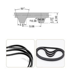 10mm Belt 90/94/96-120/126/130XL Drive Belt Rubber Synchronous Belt 90XL-100XL