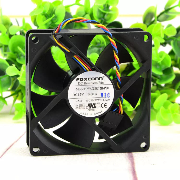 FOXCONN PVA080G12H-P00 DC12V 0.60A 8025 8CM 4-Wire Cooling Fan