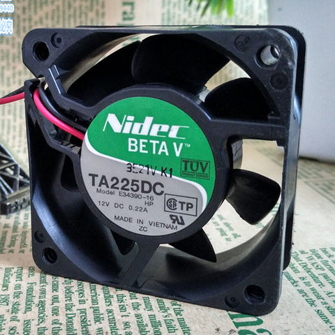 Original NIDEC TA225DC DC 12V 0.22A 60*60*25 2 Lines Cooling Fan