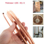 1M Copper Pipe Tube Coil T2 2/3/4/5/6/8/9/10/14/16mm For Gas,Water,DIY Plumbing