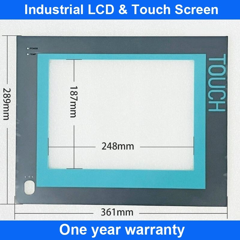 Touch Screen Panel Glass Digitizer For 6AV7612-0AB22-0BF0 + Overlay Film