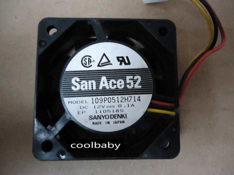 1pc Sanyo 109P0512H714 fan 12V 0.1A 5CM 50*50*15mm 3Pin