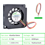 YM0504PFS3 45x45x10mm DC5V 0.19A 3 PIN cooling fan for router TV box projector