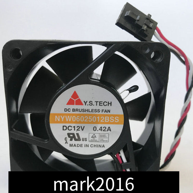 Y.S.TECH NYW06025012BSS DC12V 0.42A 6025 three-wire large-volume fan