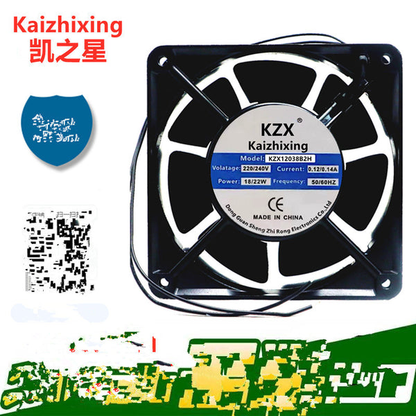 KZX Fan KZX12038B2H AC220V 12038 12cm 2 wire Aluminum frame fan