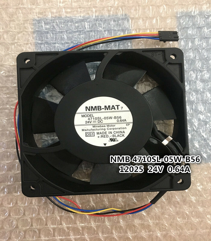 NMB 4710SL-05W-B56 12025 24V0.64A 4-wire temperature control inverter metal fan