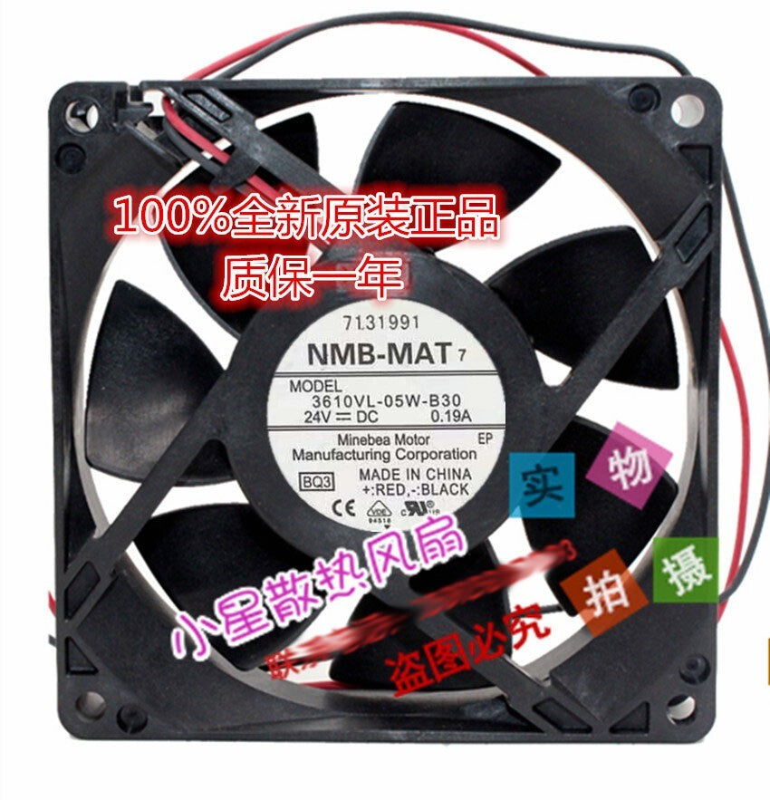 NMB 3610VL 05W B30 24V 0.19A 9225 9CM 2 Wire Brushless Inverter Cooling Fan