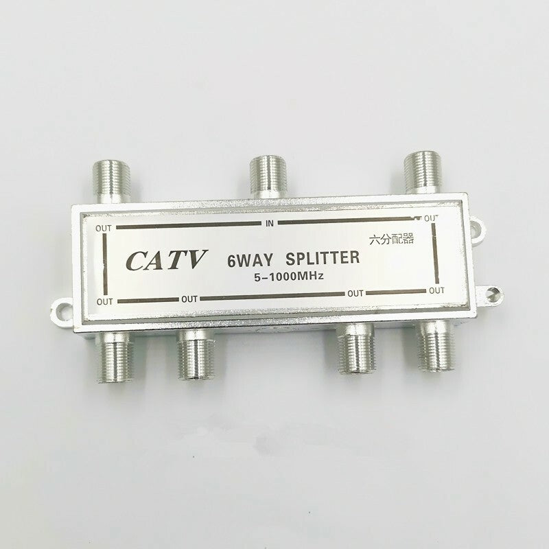 6 Way 5-1000 MHz 1 to 6 Coaxial Splitter for Coax Cable HDTV Satellite