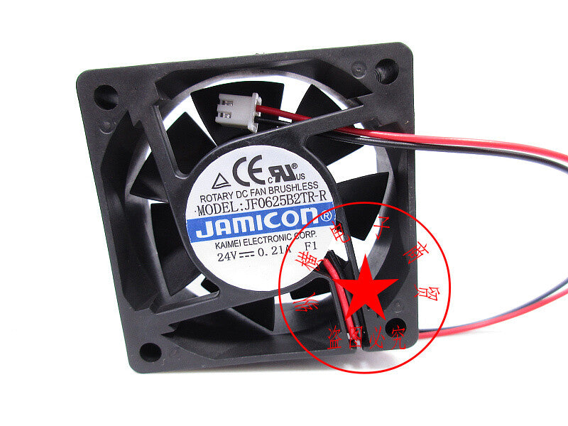 1PC JAMICON JF0625B2TR-R 24V 0.21A 6CM 6025 2-wire cooling fan