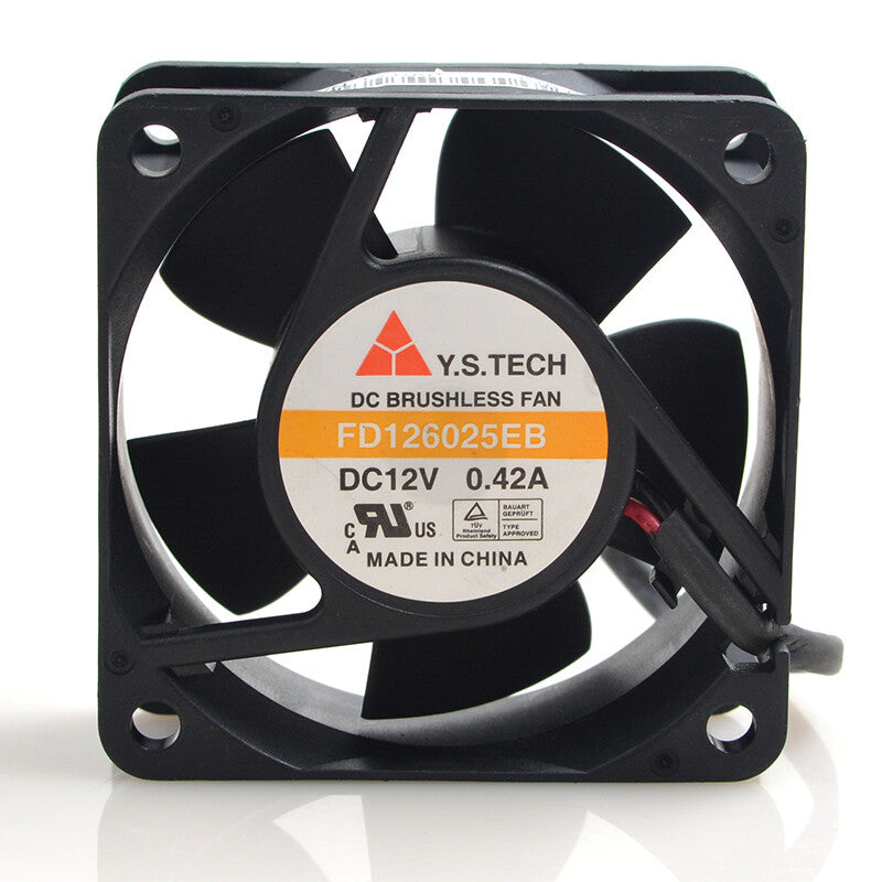 Y.S.TECH FD126025EB 60*60*25MM 6CM 12V 0.42A 2Pin Cooling Fan