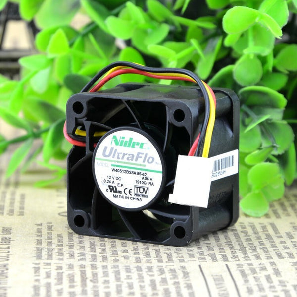 NIDEC 40*40*28mm 4CM DC 12V 0.24A W40S12BS8AB5-52 3 Line Violent Cooling Fan