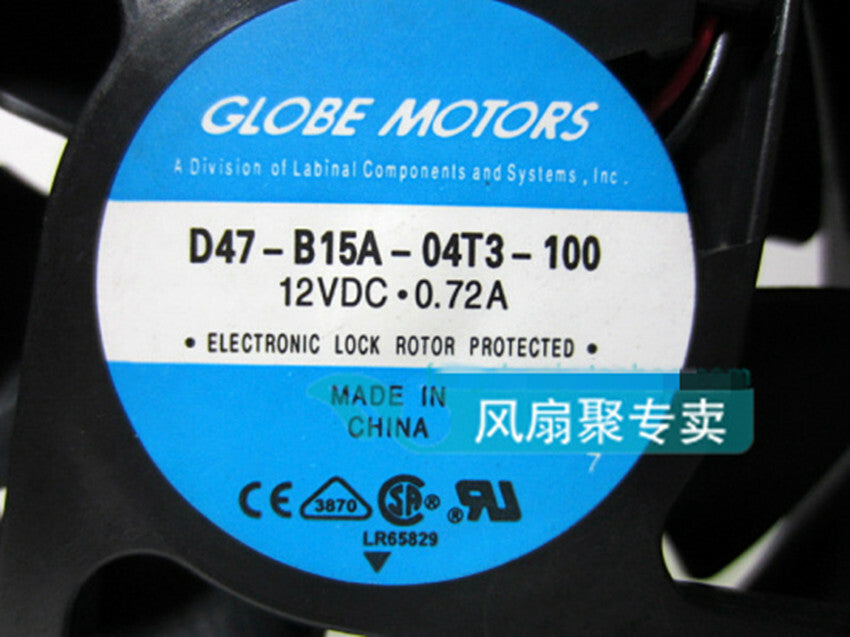 1PC Globe motors D47-B15A-04T3-100 12038 12CM 12V 0.72A cooling fan