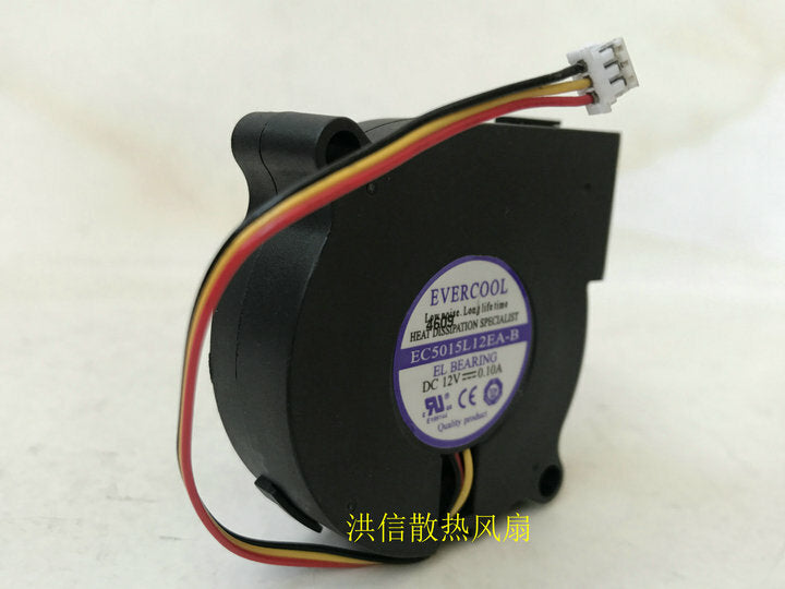 1pcs EVERCOOL EC5015L12EA-B 12V 0.10A 5CM 5015 Blower Cooling Fan 3pin
