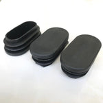 Oval Oblong Plastic Black Guard Plate End Cap Tube Insert Plug Rubber Tube Plug