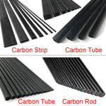 500mm Carbon Fiber Strip Solid Rod Round Square Tube Flat Bar Shaft RC Airplane