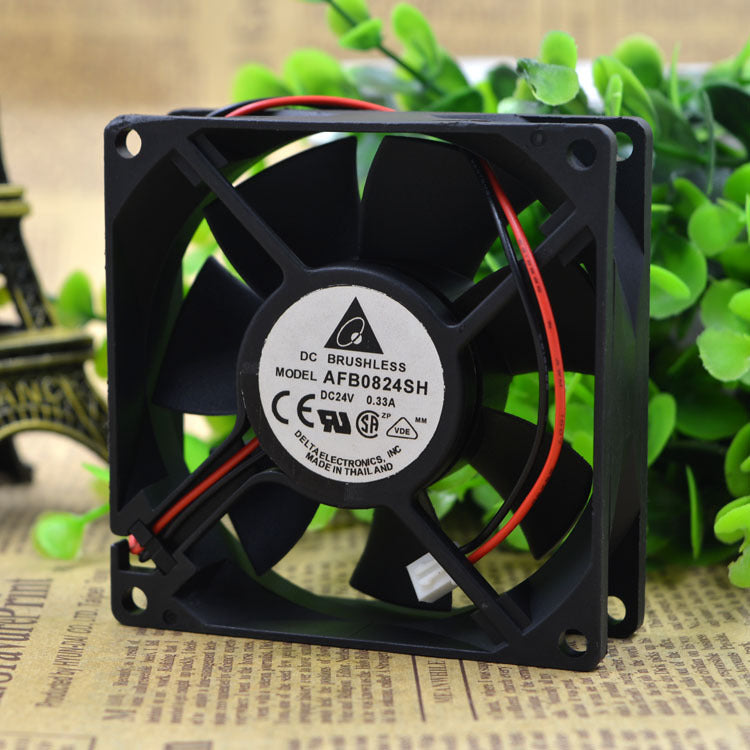 2pcs Fast Shipping ELTA AFB0824SH 24V 0.33A 8CM 8025 2 wire cooling fan