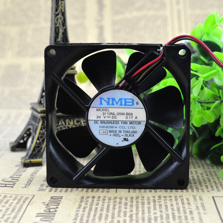 NMB 3110NL-05W-B58 8cm 8025 DC 24V 0.17A 3-wire Case Cooling Fan