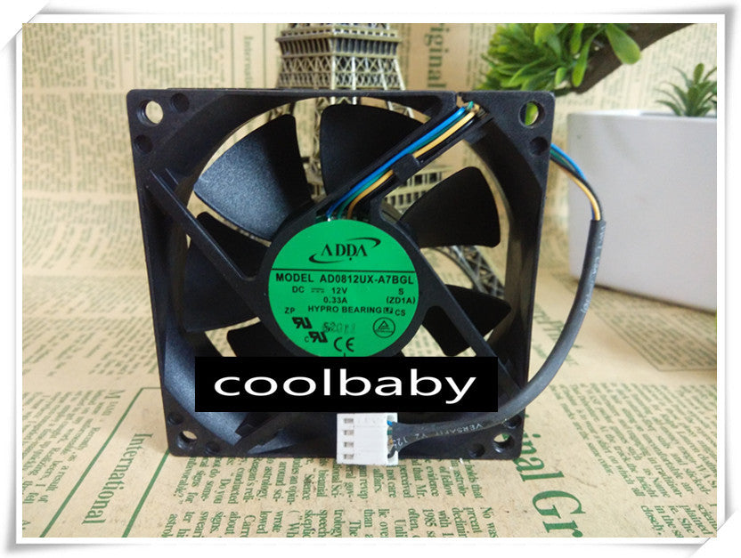 ADDA AD0812UX-A7BGL FAN 80*80*25mm DC12V 0.33A 4pin