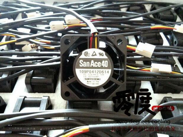 SANYO 4020 12V 0.18A 109P0412D614 4cm 3 line high speed server fan